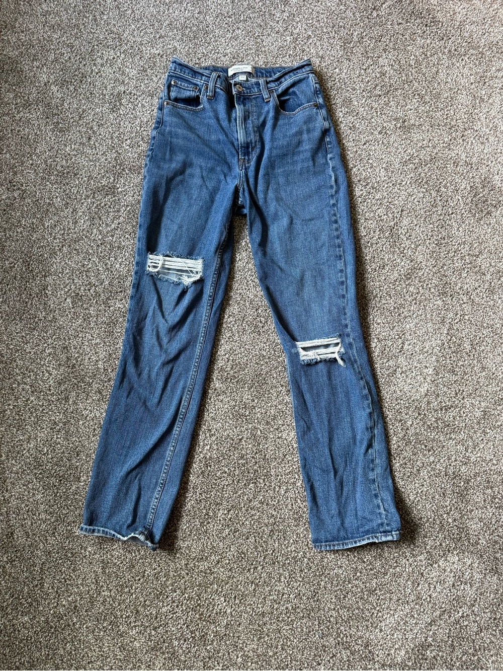 Classic Abercrombie & Fitch Distressed Ultra High Rise Blue Jeans